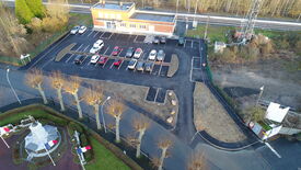 Vue aérienne du parking de la gare SNCF de Denain - vue n°1